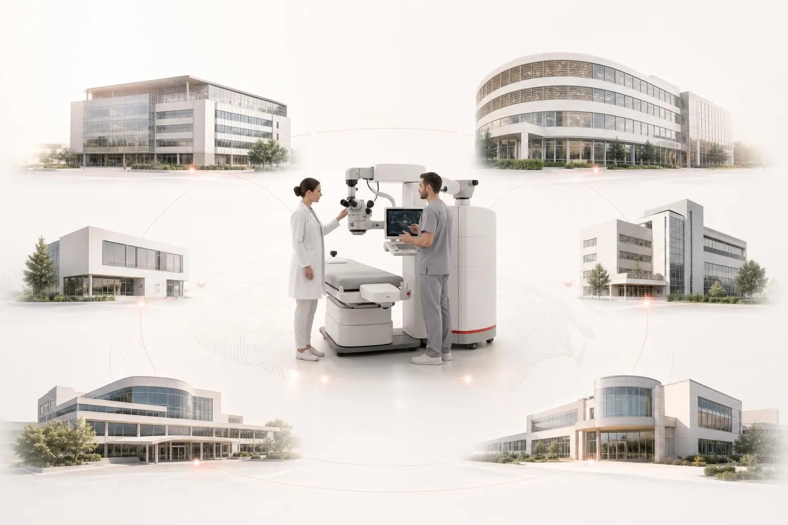 AeraMed multi-site hospital support network with centralised ophthalmic equipment service